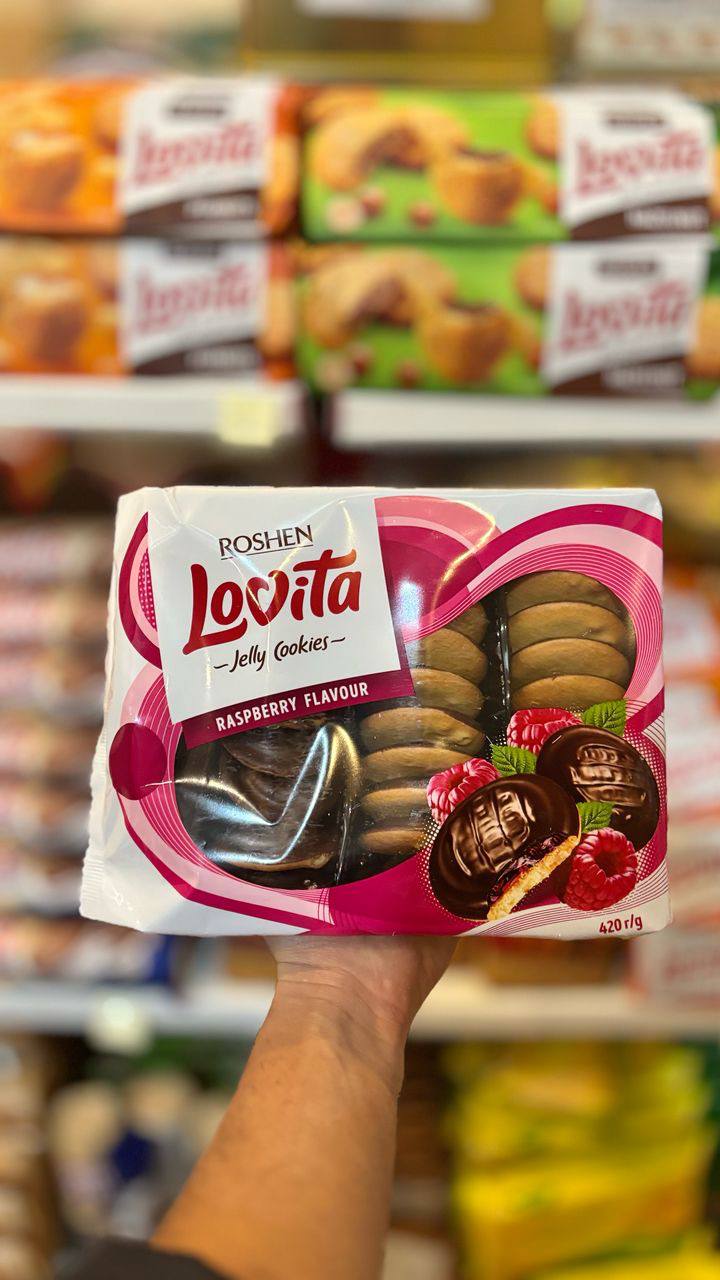 بیسکوییت لاویتا با لایه ژله تمشک و روکش شکلاتی(420gr)