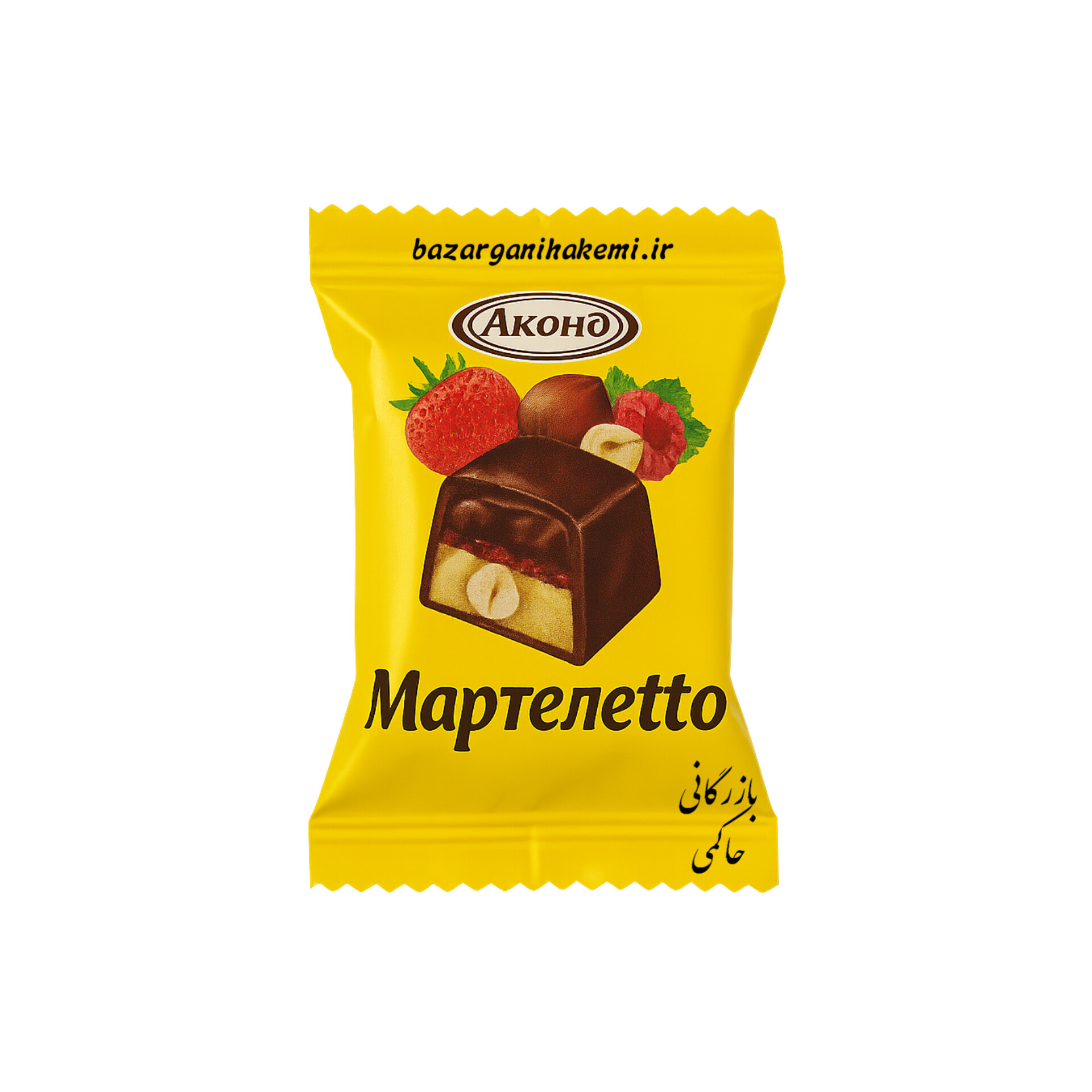 شکلات دسری روسی با مغزفندق و توت‌فرنگی اکوند_1kg