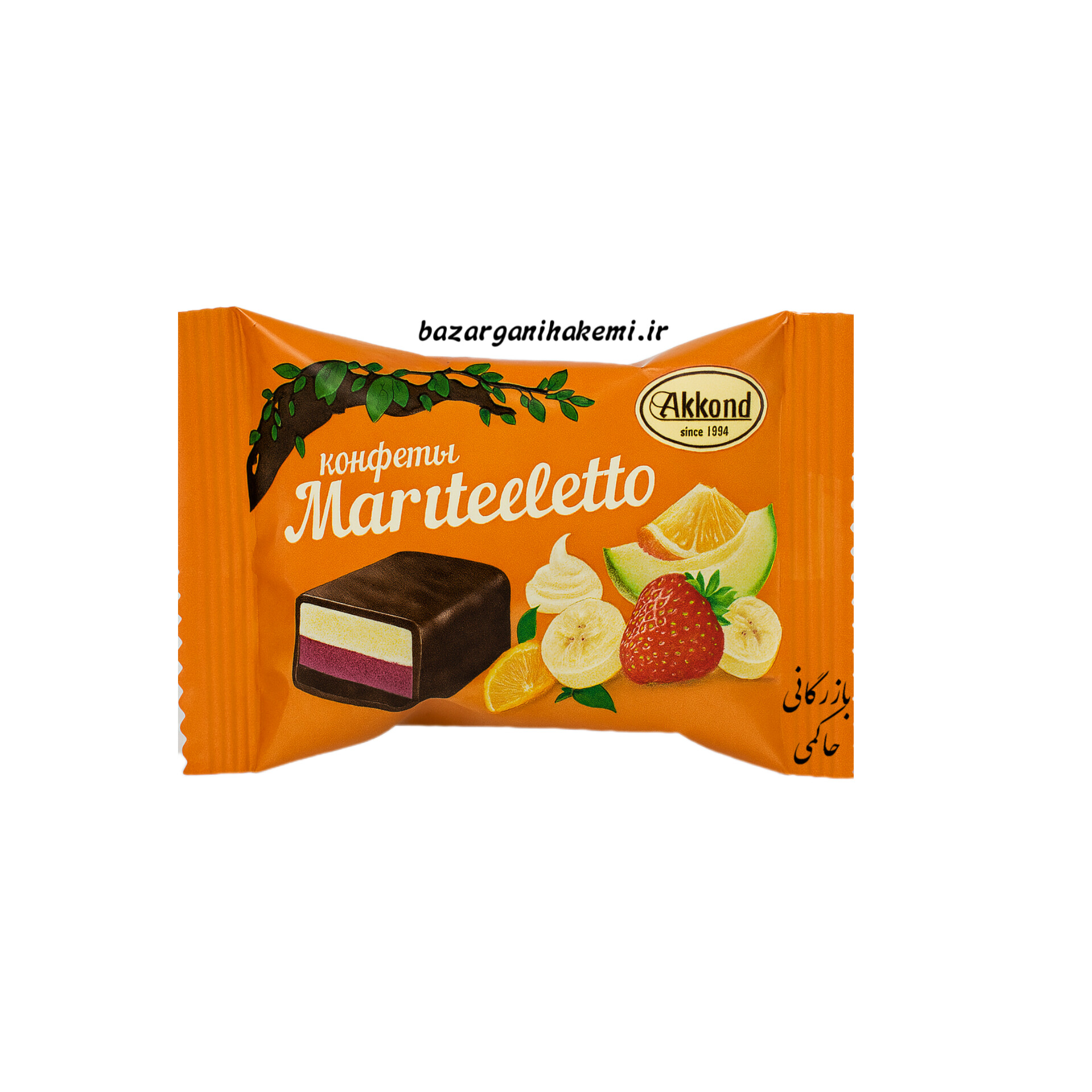 شکلات دسری روسی با طعم میوه‌ای و خامه‌ای و روکش شکلاتی اکوند_1kg