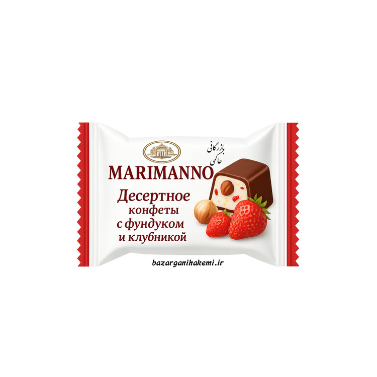 شکلات دسری روسی آکوند با مغز فندق و توتفرنگی و خامه و روکش شکلاتی لطیف_1kg