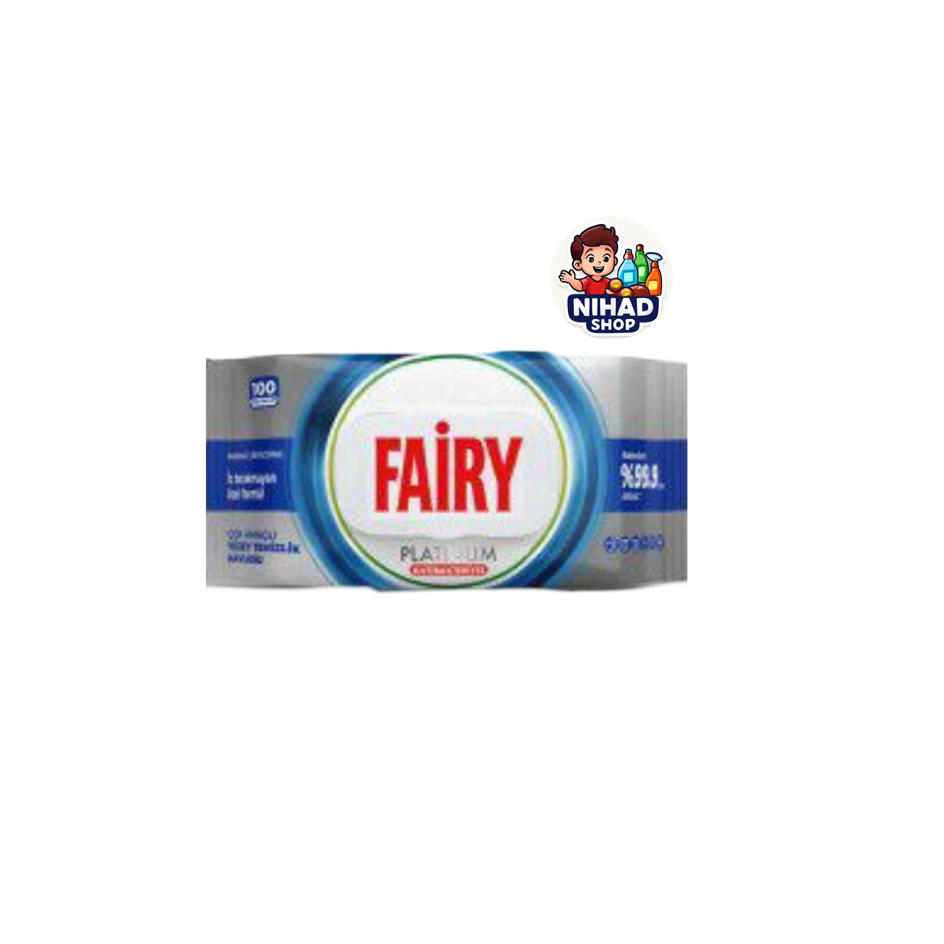 دستمال مرطوب چند منظوره سطوح فیری با خاصیت آنتی باکتریایی Fairy مدل Platinum بسته 100 عددی(واردات قانونی از منطقه آزاد ارس)